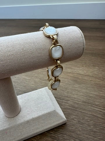 Cushion Stone Link Bracelet