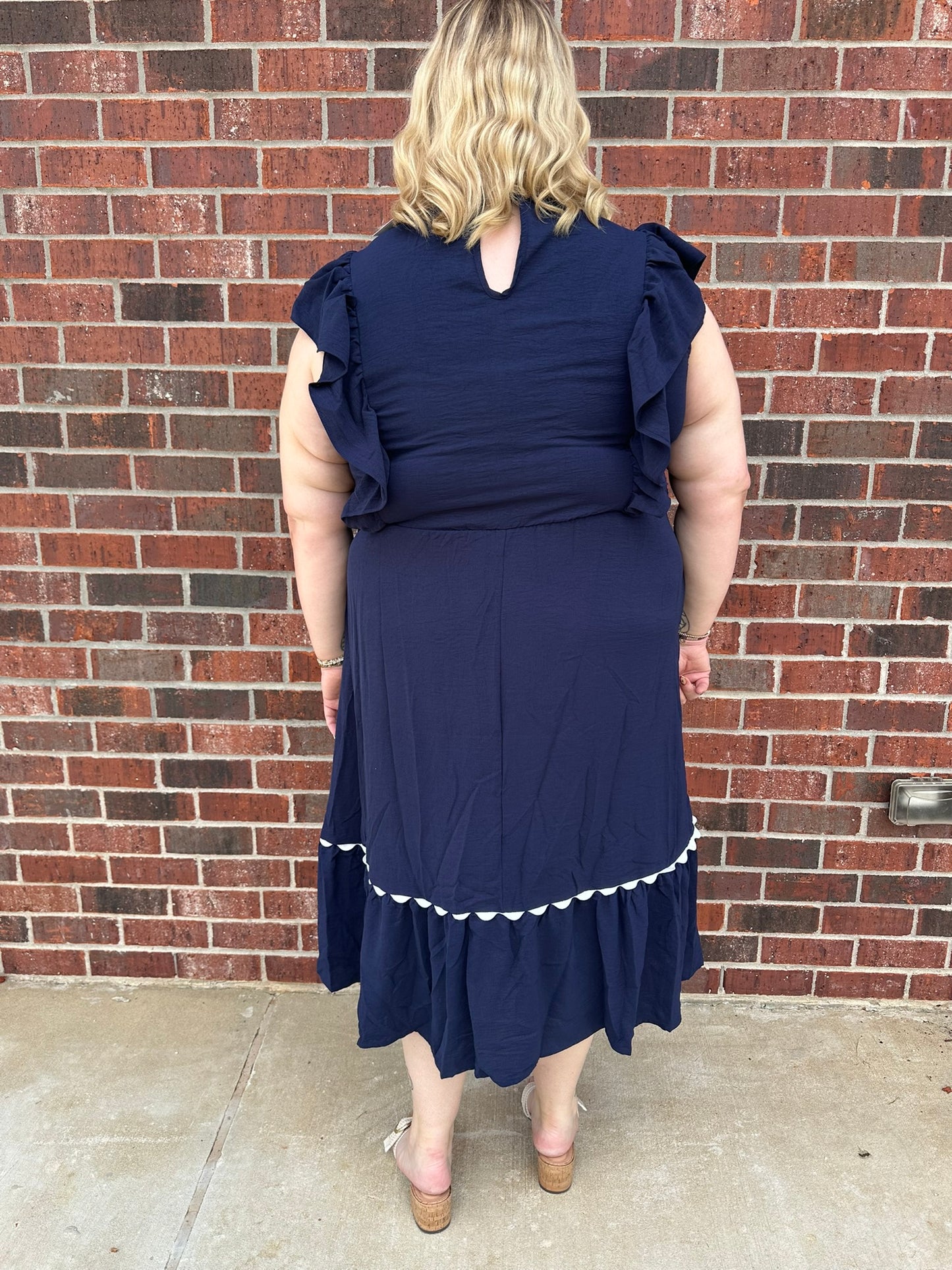 Ric Rac Ruffle Midi Dress