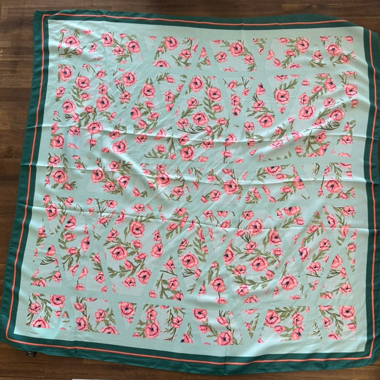 Oversized Floral Print Bandana Scarf Wrap