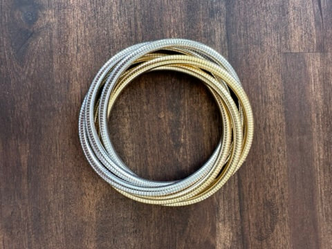Knotted Metallic Coil Bracelet Set