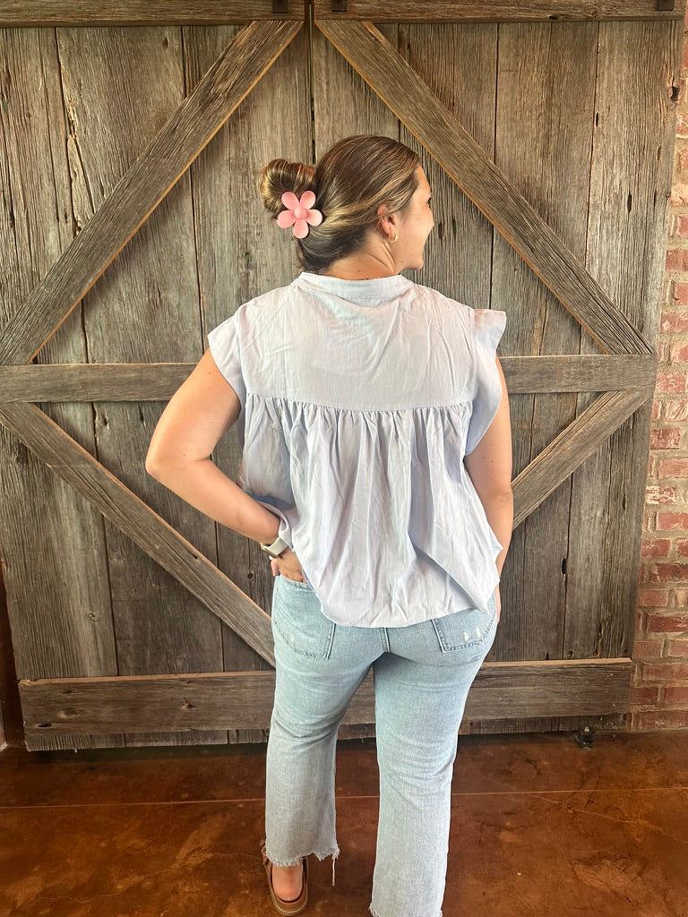 Drop Shoulder Laced Top