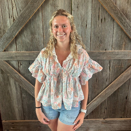 Freshly Bloomed Pastel Floral Blouse