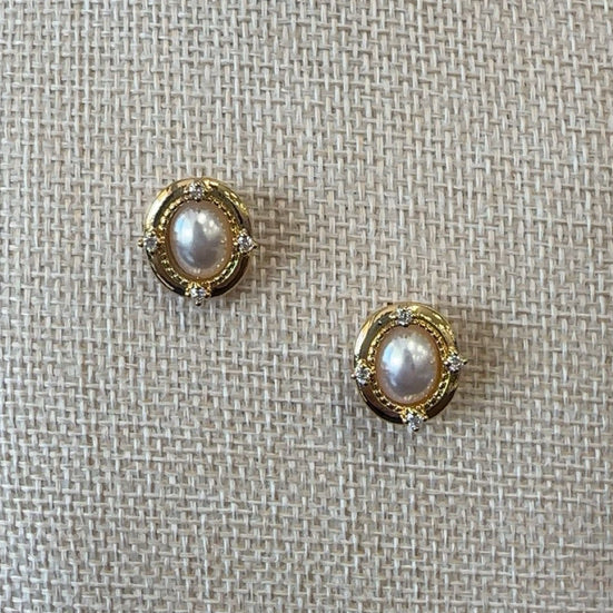 Chic Pearl and Zirconia Drop Earrings