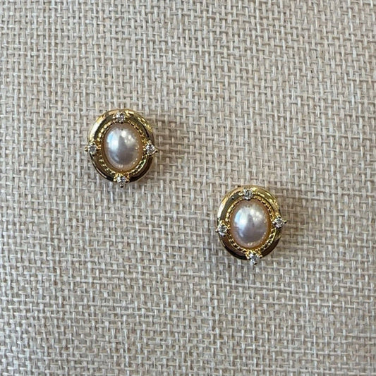 Chic Pearl and Zirconia Drop Earrings