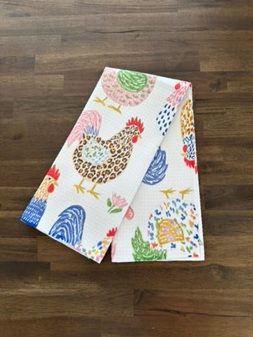 Colorful Chicken Waffle Kitchen Towel