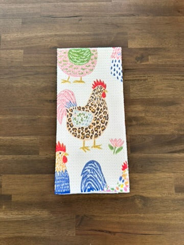 Colorful Chicken Waffle Kitchen Towel