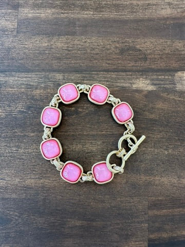 Cushion Stone Link Bracelet