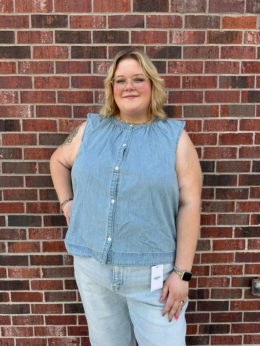 Washed Denim Blouse