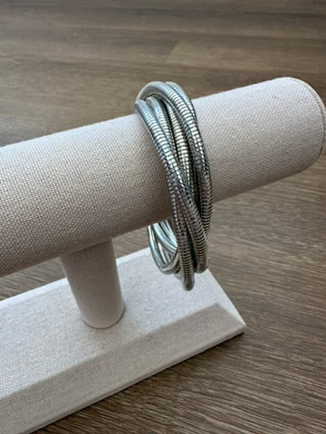Knotted Metallic Coil Bracelet Set