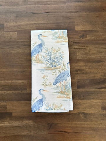 Coastal Heron Waffle Kitchen Towel