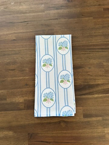 Hydrangea Chinoiserie Waffle Kitchen Towel