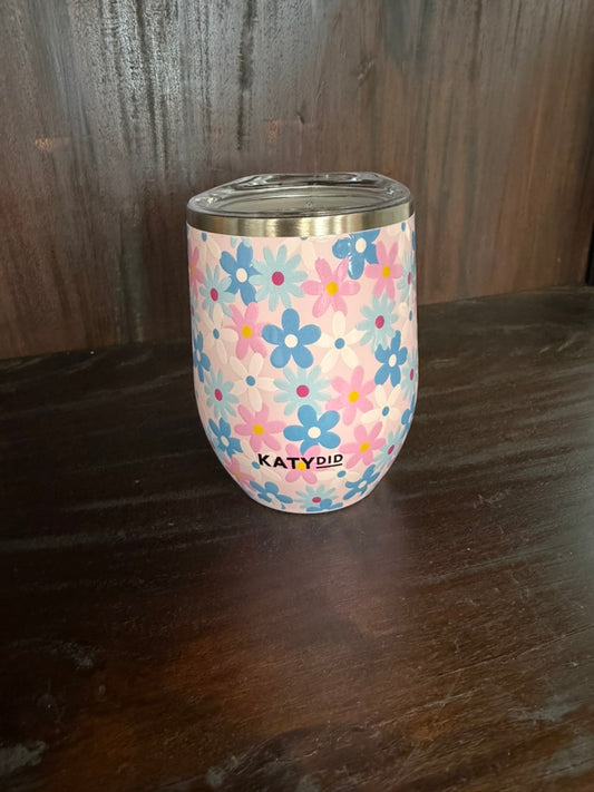 Dainty Florals Wholesale Wine Tumbler with Lid