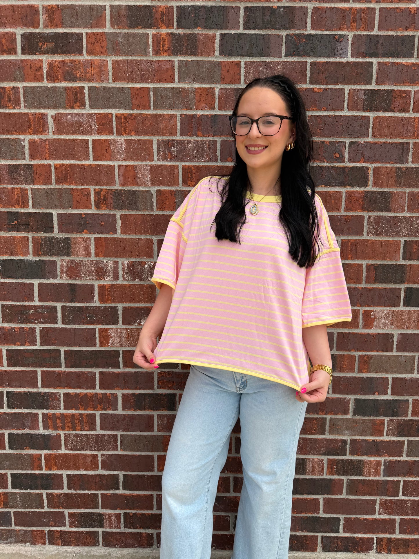 Striped Relaxed Fit Knit Tee