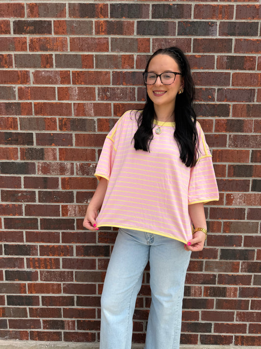 Striped Relaxed Fit Knit Tee