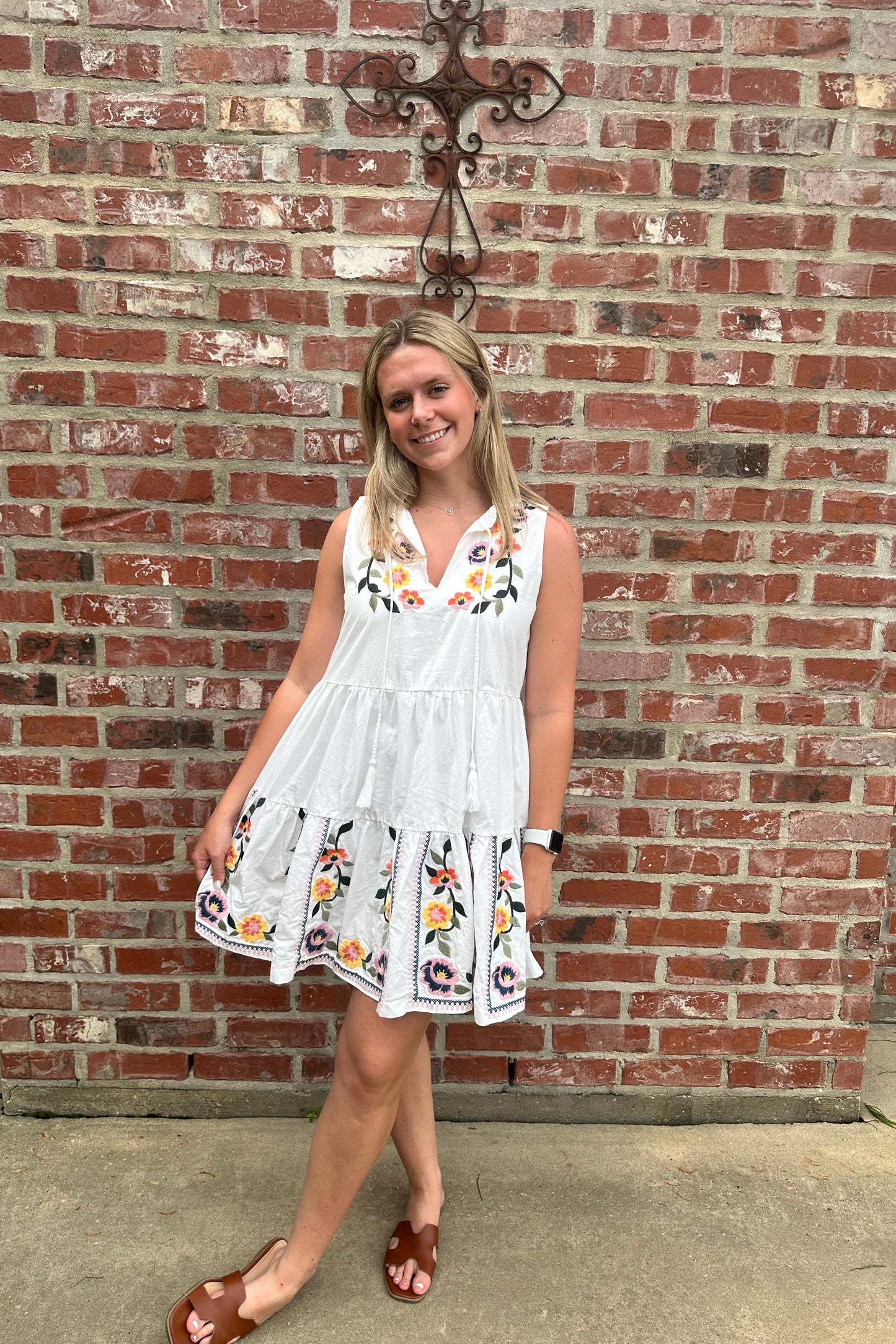 Embroidered Floral Mini Dress Bloom