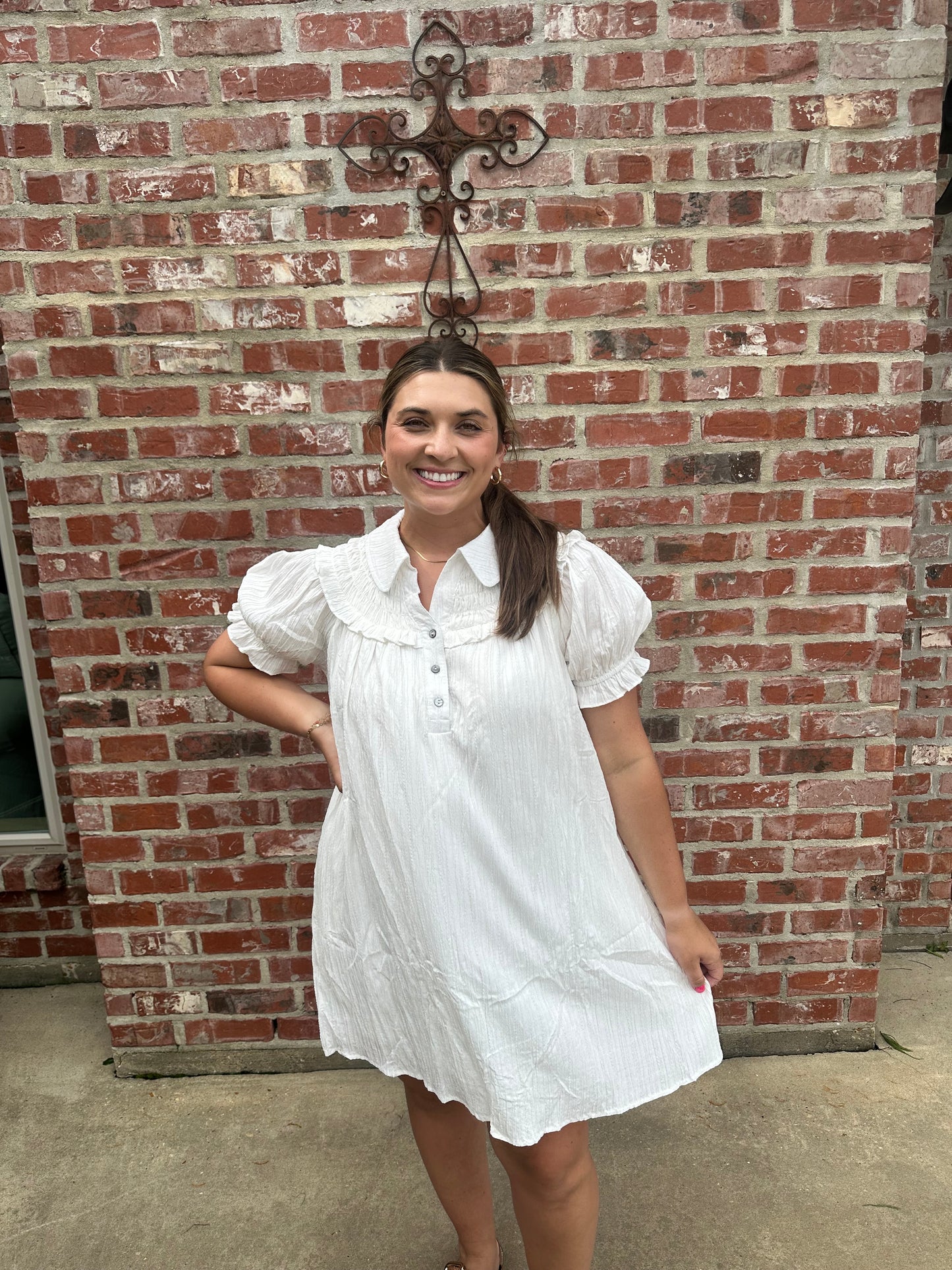 Smocked Ruffle Mini Dress