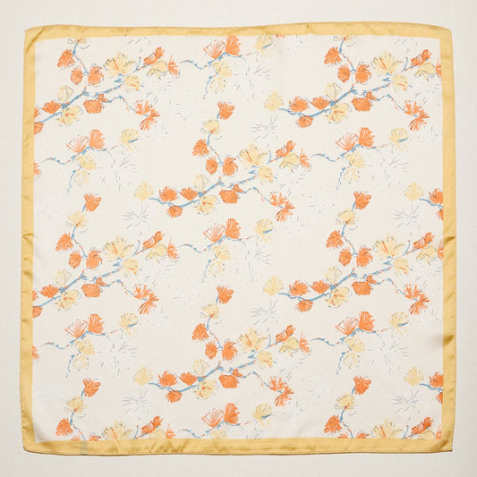 Soft Botanical Print Silky Scarf