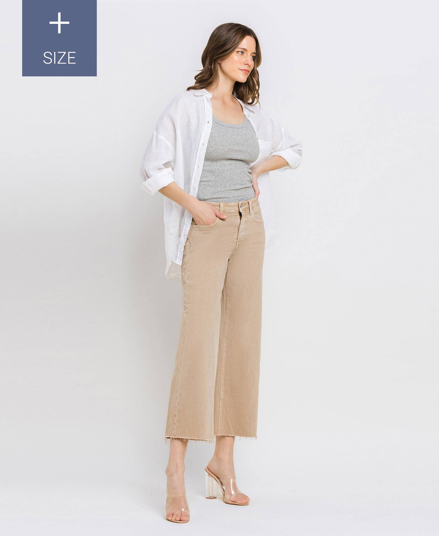 High Rise Crop Wide Leg - Plus Size