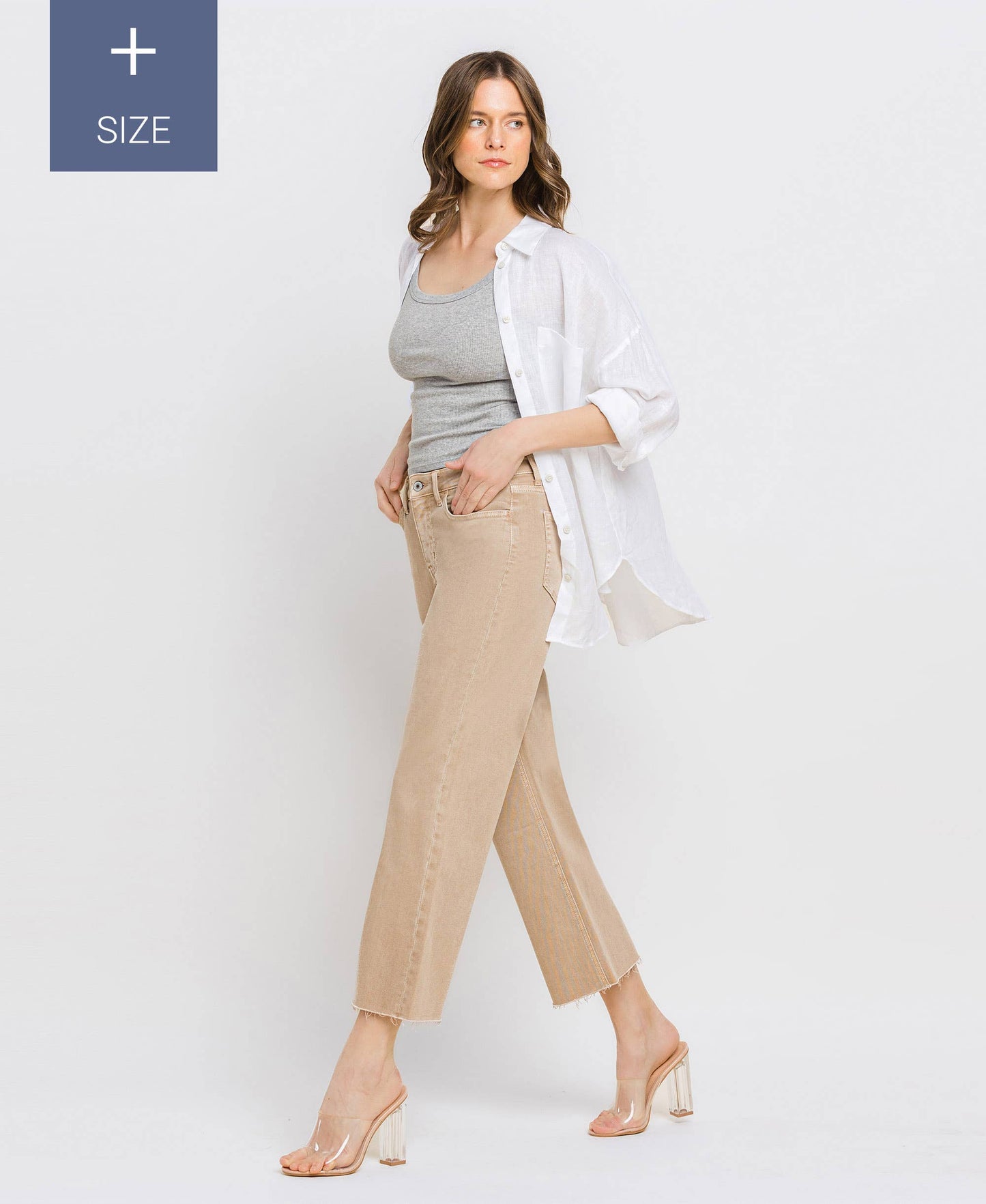 High Rise Crop Wide Leg - Plus Size