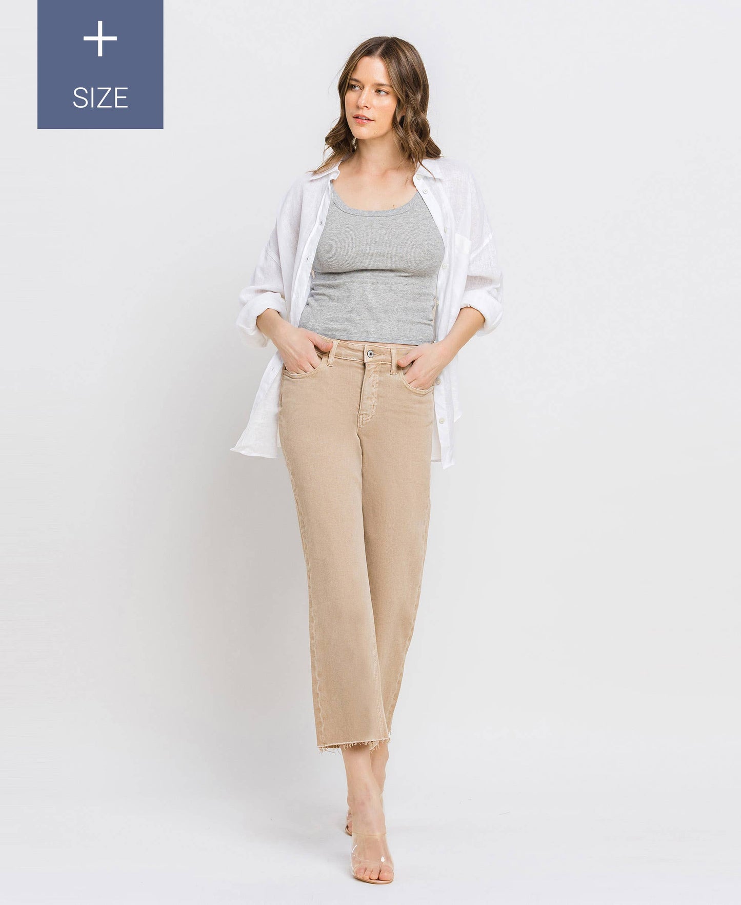 High Rise Crop Wide Leg - Plus Size