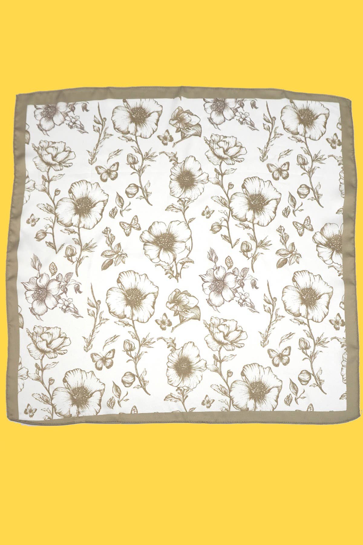 Petite Flower Print Silky Bandana Scarf