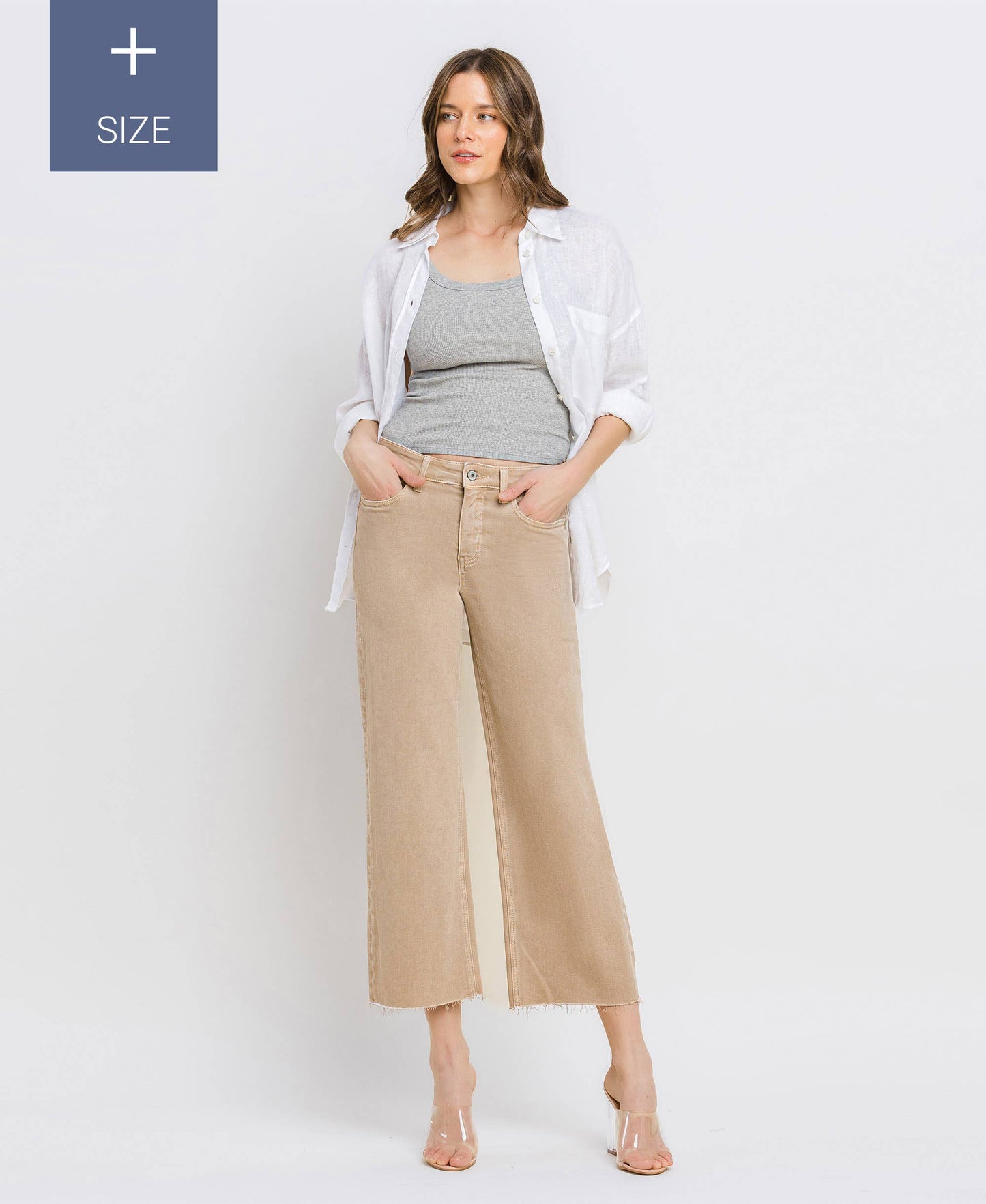 High Rise Crop Wide Leg - Plus Size