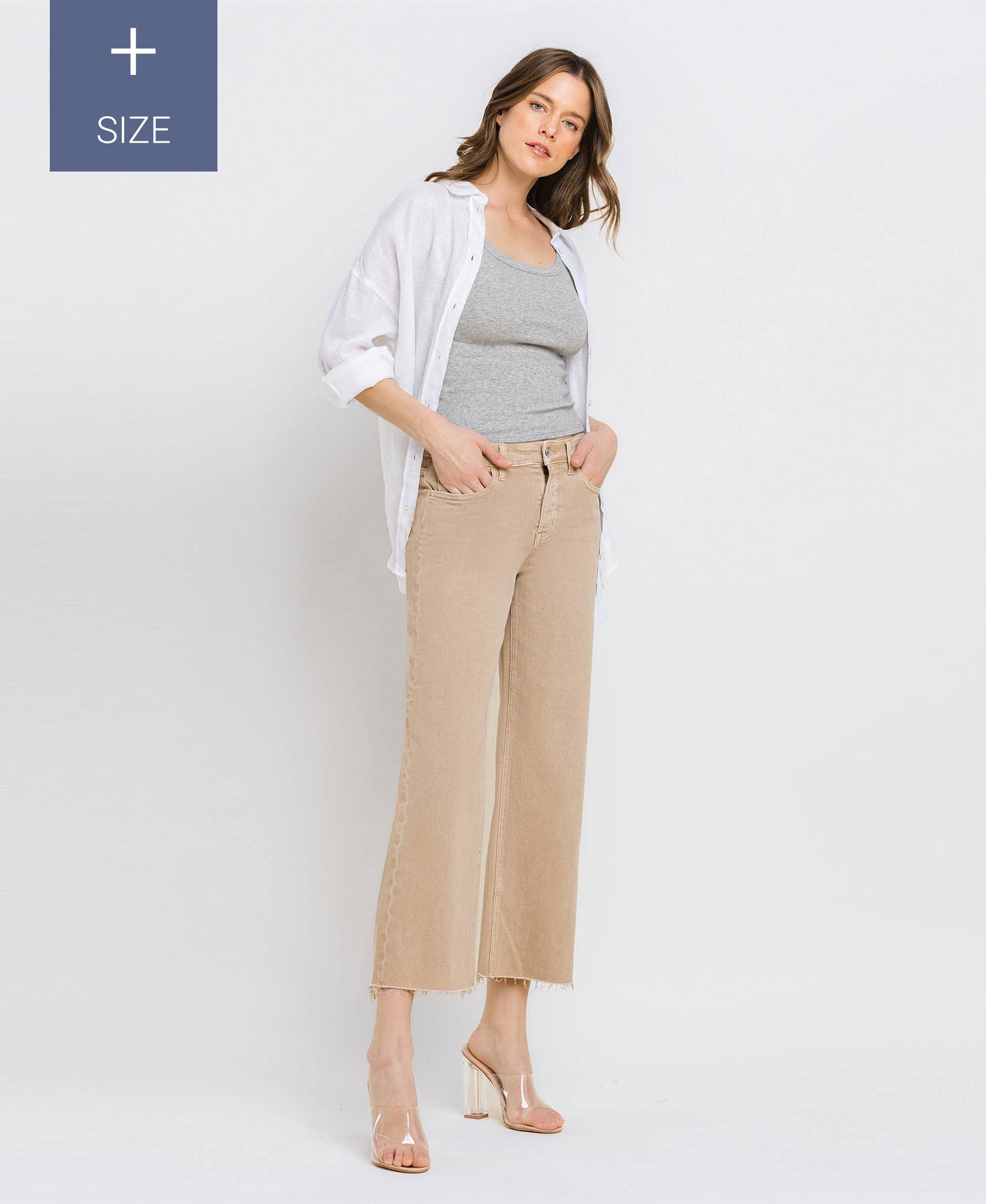 High Rise Crop Wide Leg - Plus Size