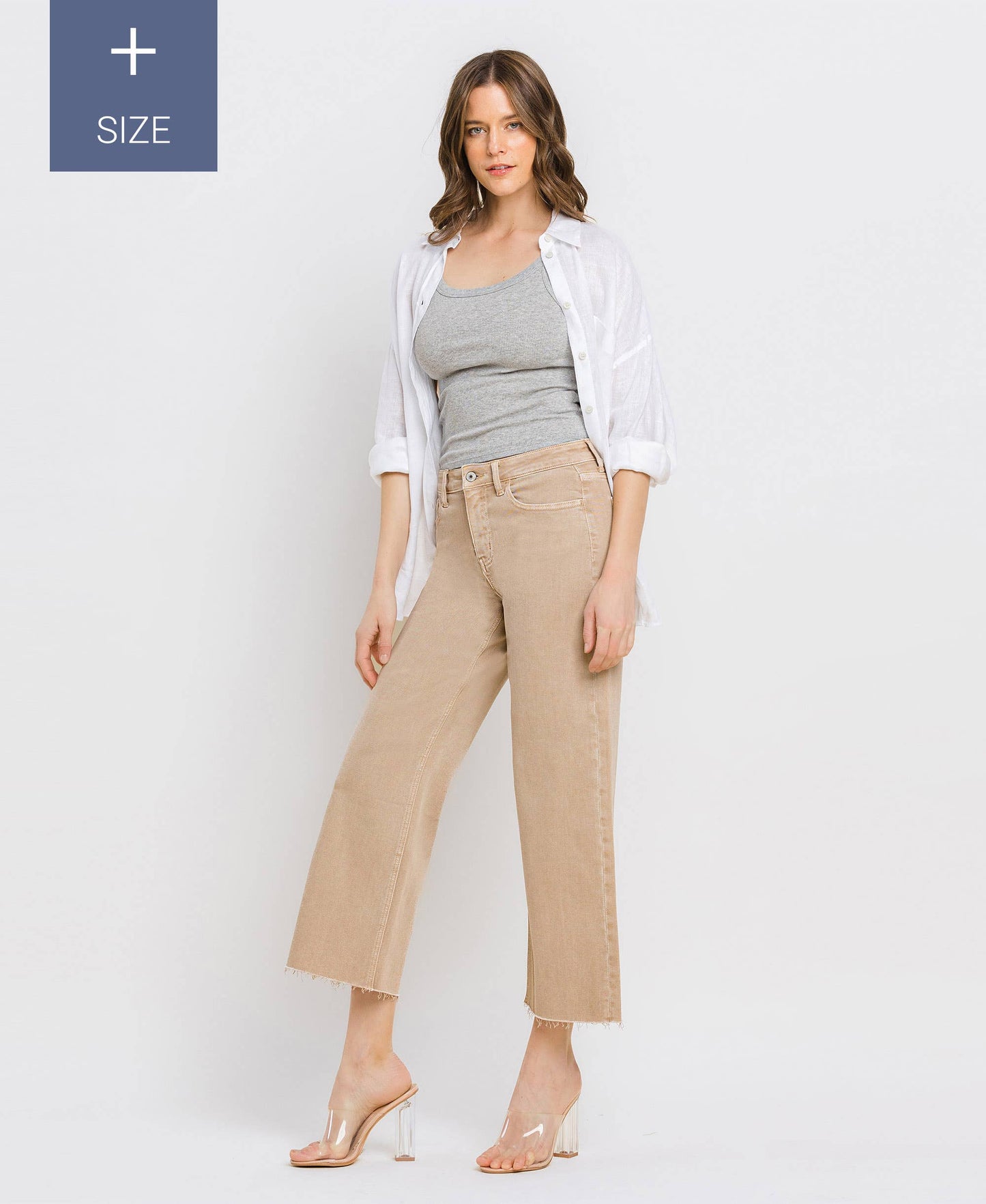 High Rise Crop Wide Leg - Plus Size